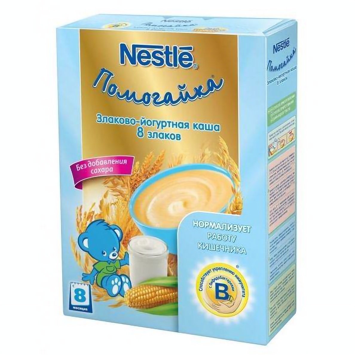 Безмолочна каша Nestle Помогайка 8 злаків з йогуртом 200 г - фото 1