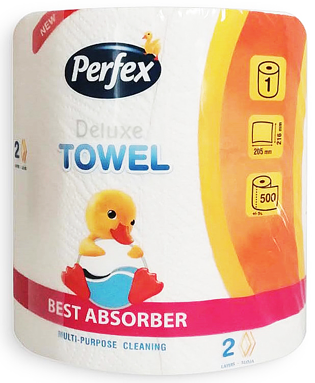 Бумажные полотенца Perfex Delux, двухслойные, 1 рулон - фото 1