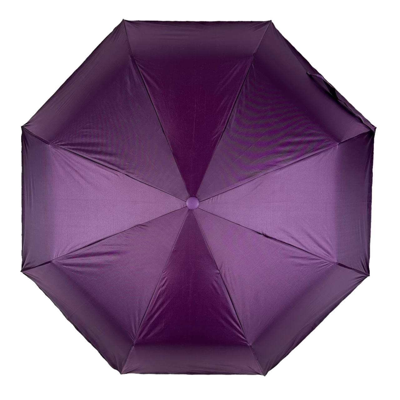 Женский складной зонтик полуавтомат The Best 94 см фиолетовый - фото 6