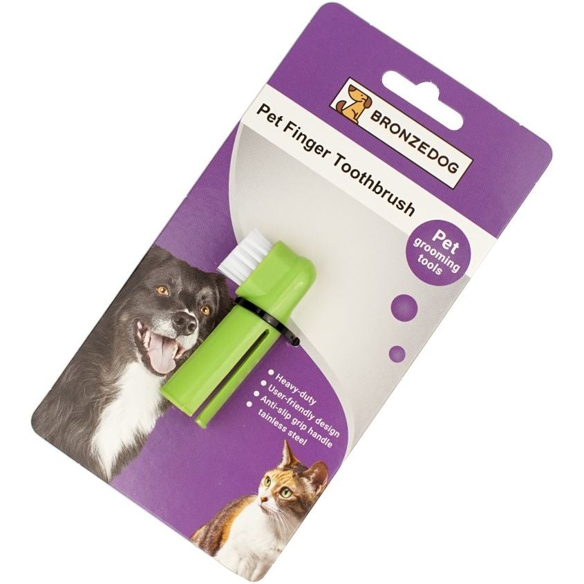 Зубна щітка для собак і котів Bronzedog 6х3 см - фото 1
