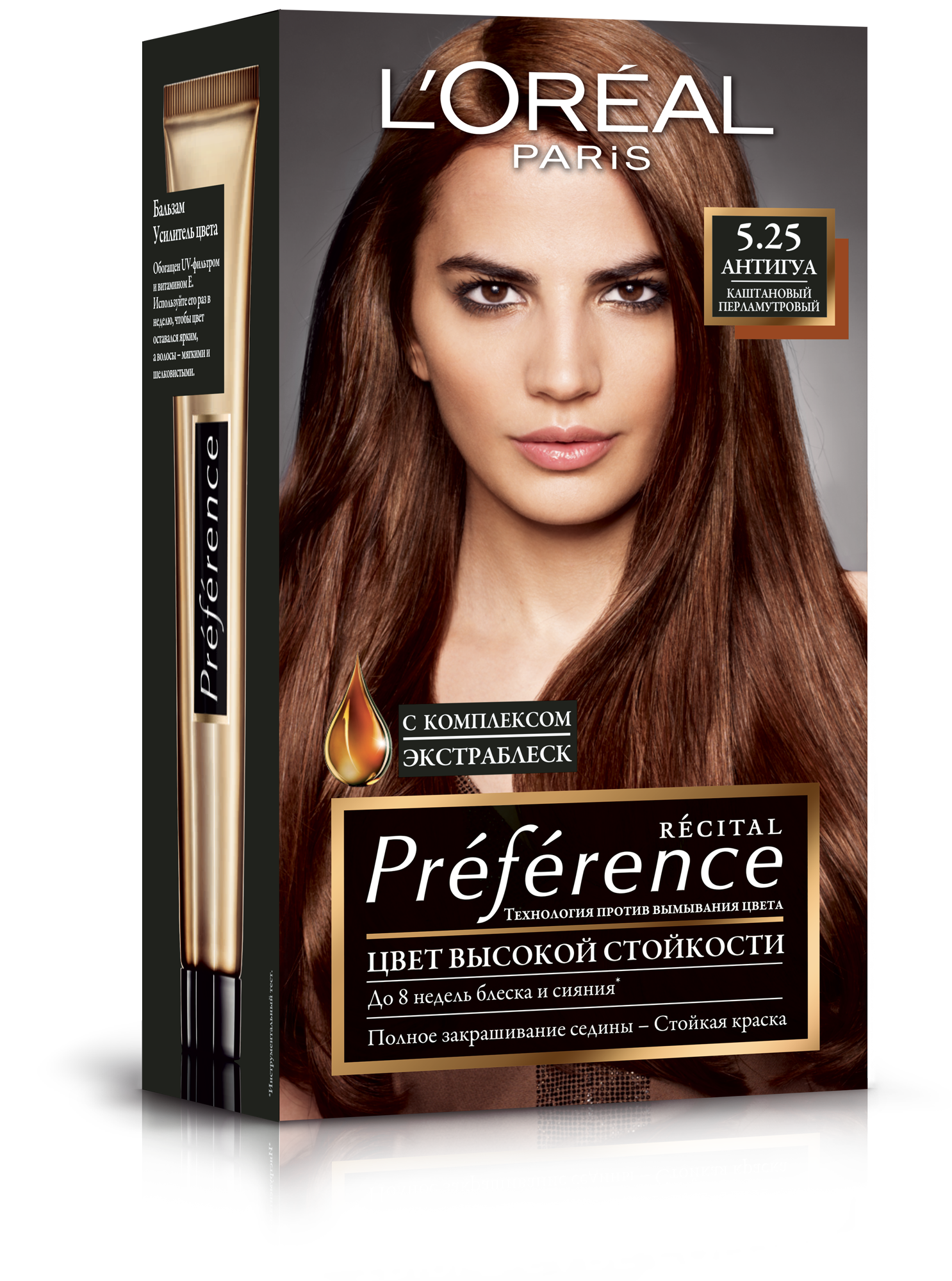 Фарба для волосся L'Oréal Paris Preference, відтінок 5,25 (Антигуа. Каштановий перламутровий), 174 мл (A6213327) - фото 1