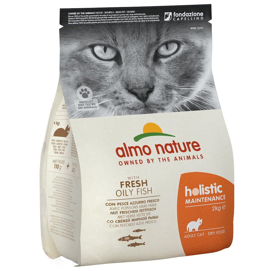 Сухой корм для взрослых кошек Almo Nature Holistic Cat, со свежей жирной рыбой, 2 кг (624) - фото 1