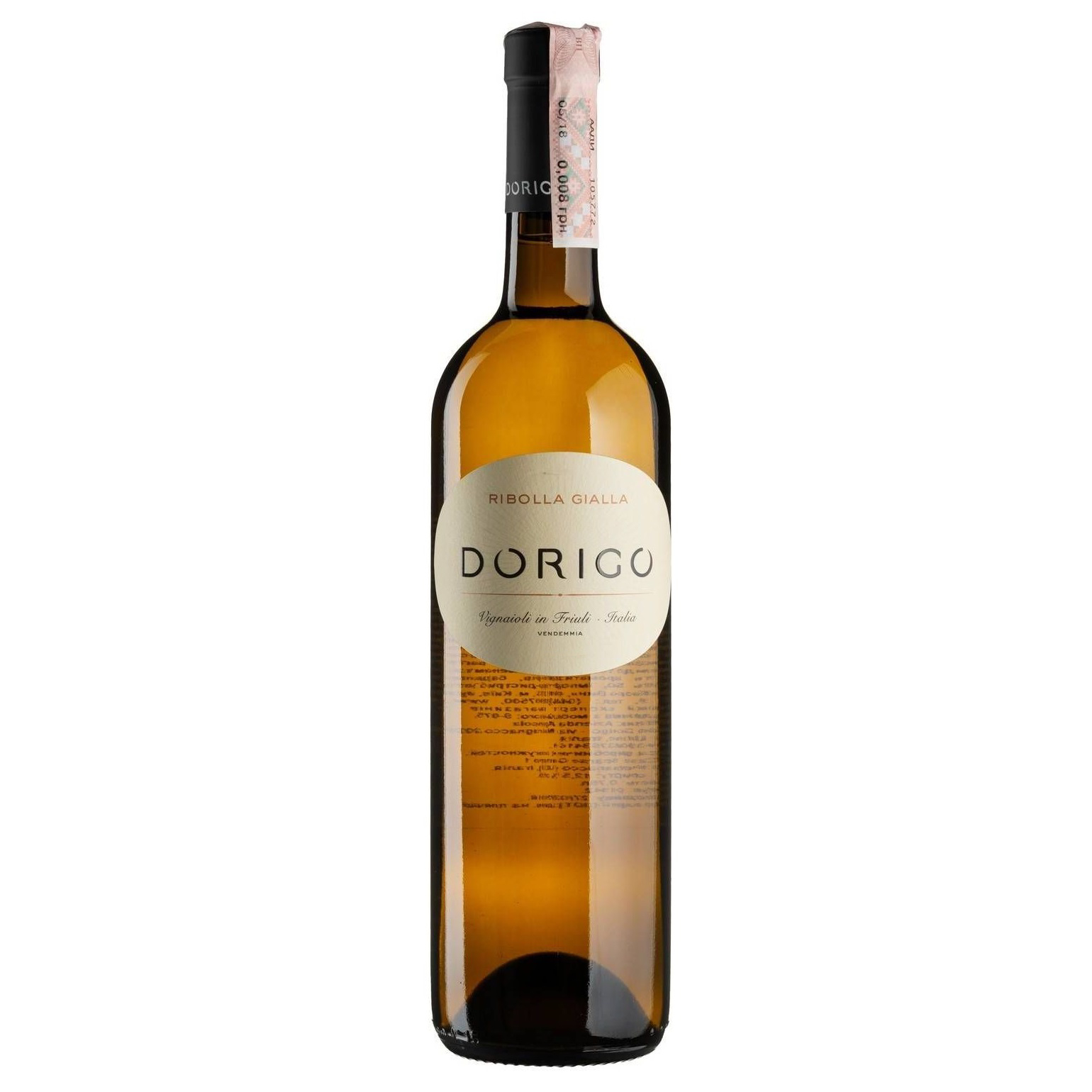 Вино Dorigo Ribolla Gialla, белое, сухое, 0,75 л - фото 1