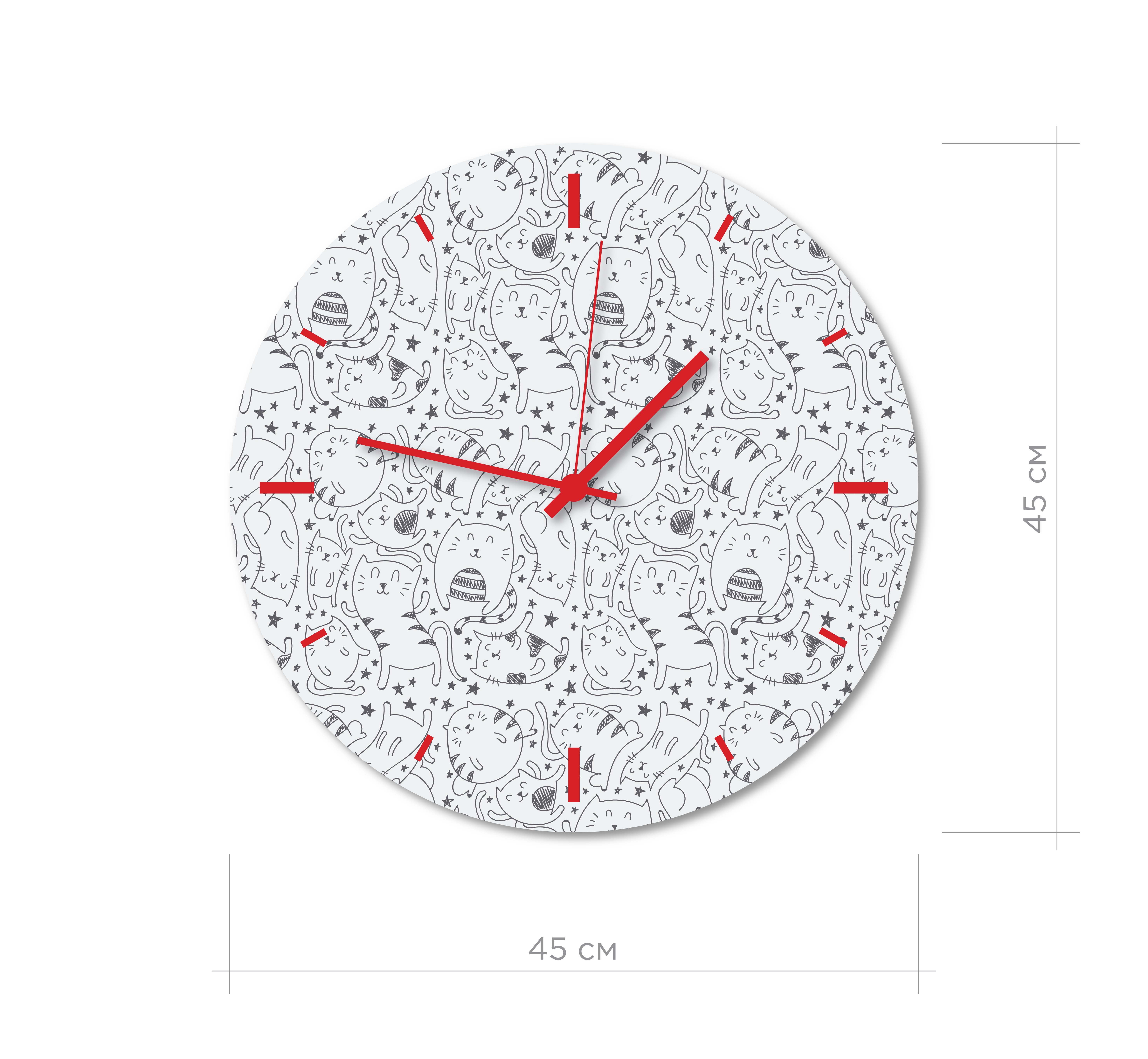 Настінний годинник Art-Life Collection, 45x45 см, білий (1 Pvh 26 45x45) - фото 1