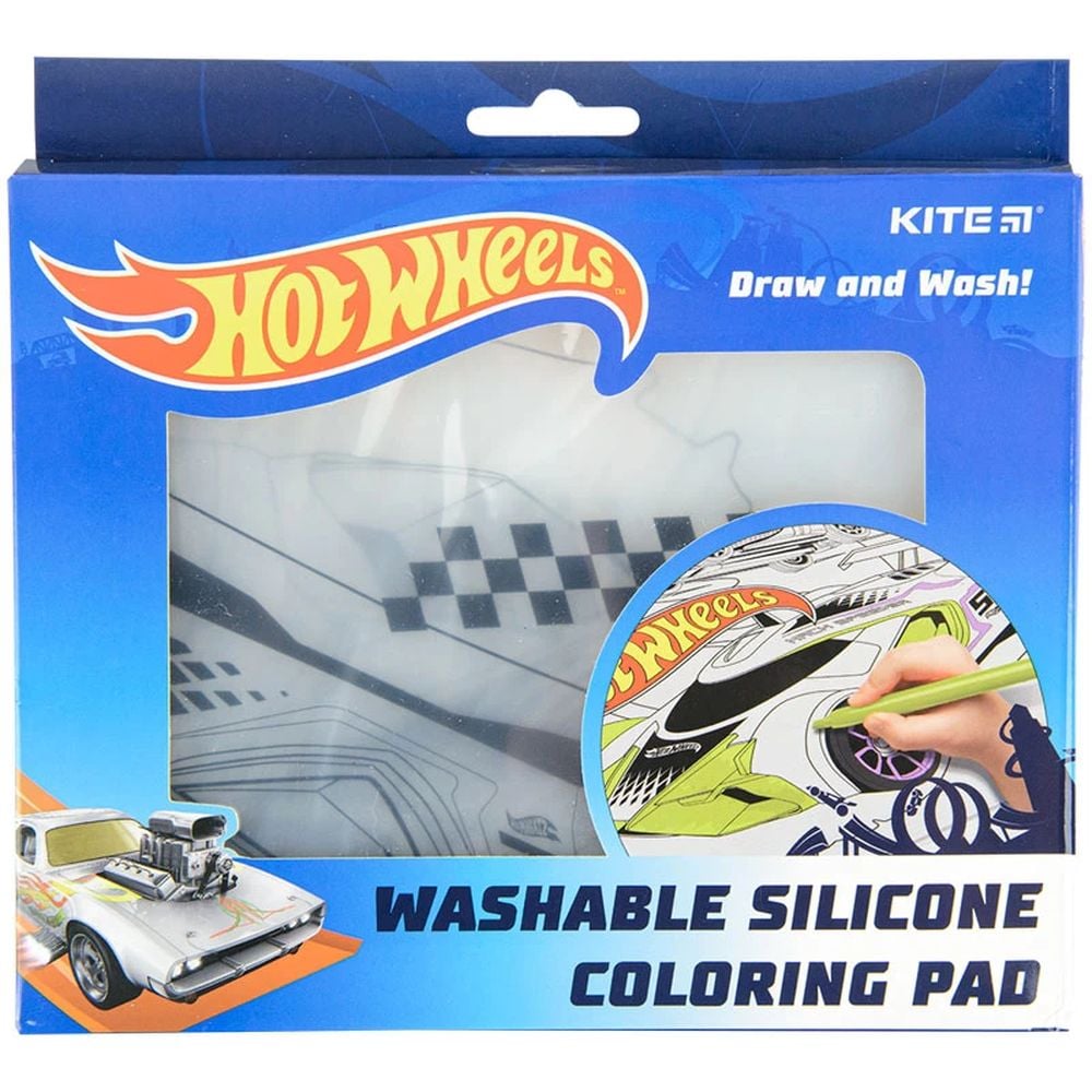 Подкладка раскраска Kite Hot Wheels 30х40 см силиконовая (HW22-424) - фото 1