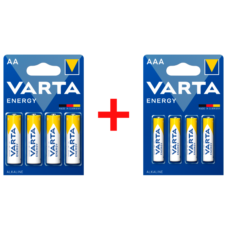 Батарейка Varta Energy AA Bli 4 + Energy AAA Bli 4, 1,5 V, 8 шт. (4106229488) - фото 1