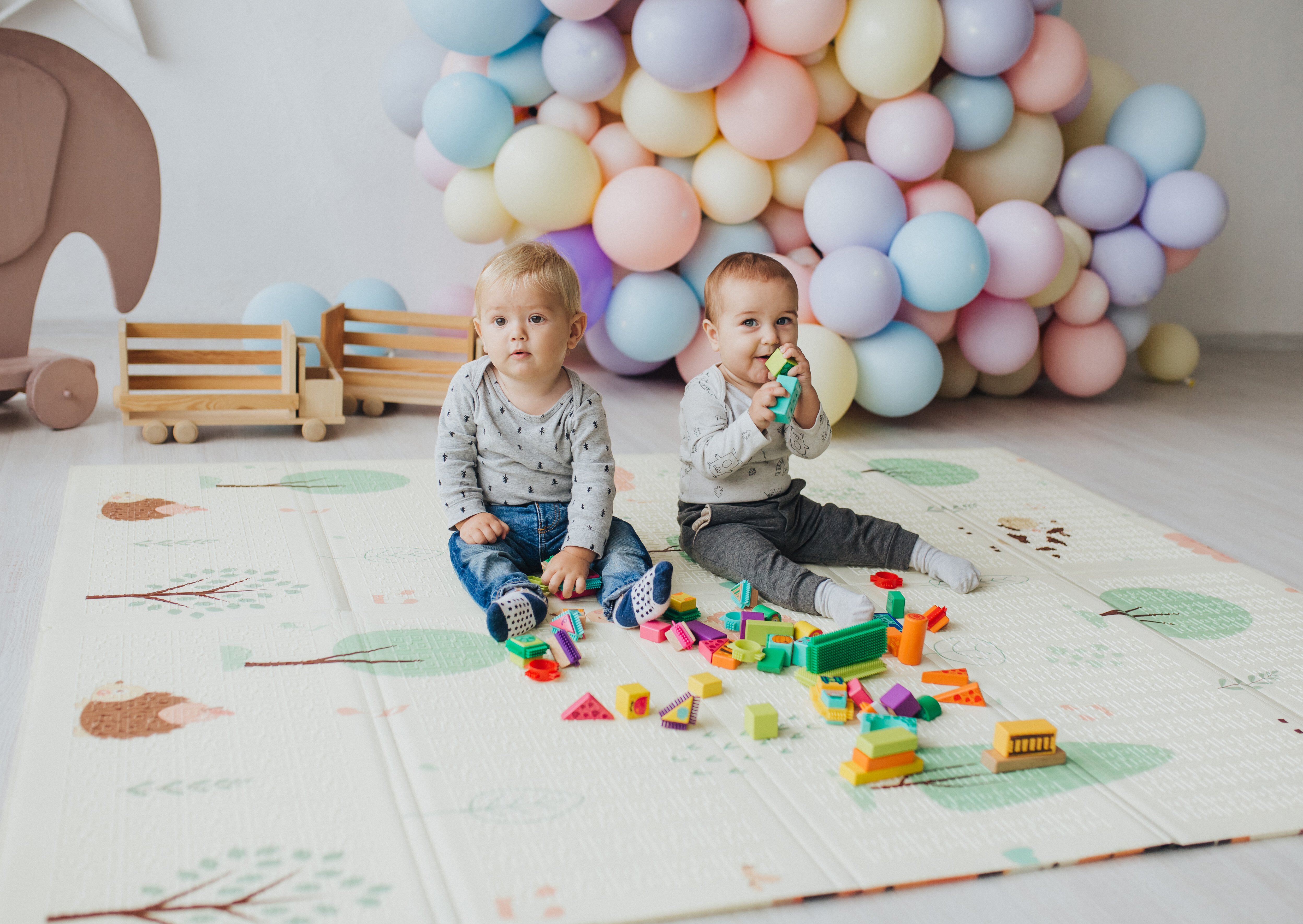 Детский двухсторонний складной коврик Poppet Лесные жители и Добрые соседи, 200x180x1 см (PP008-200) - фото 11