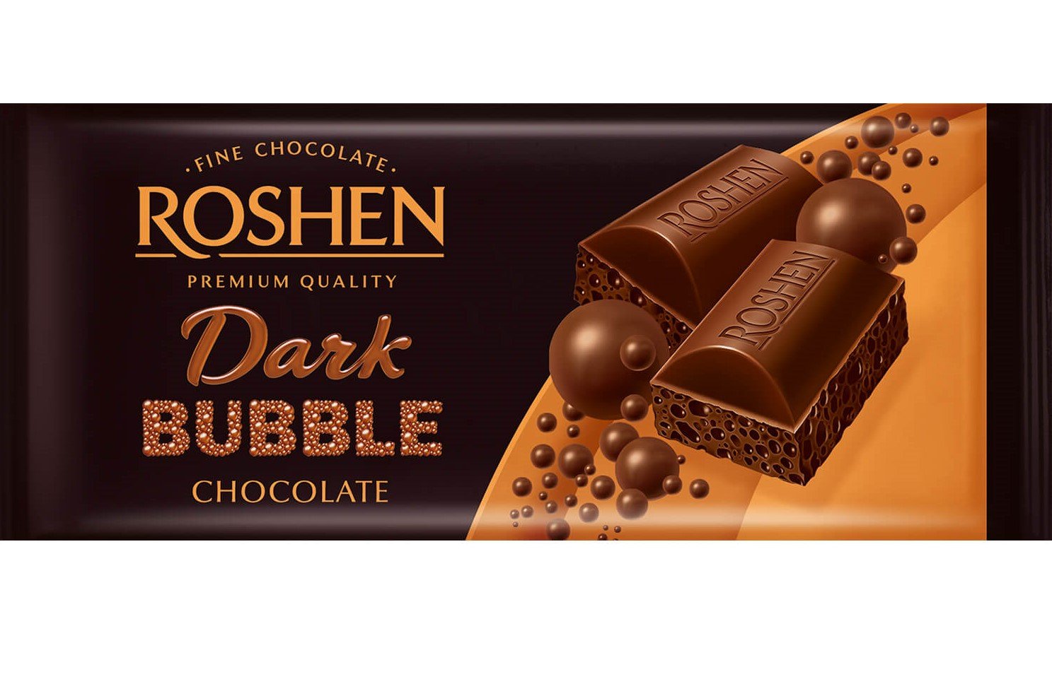 Шоколад екстрачорний Roshen пористий, 80 г (794043) - фото 1