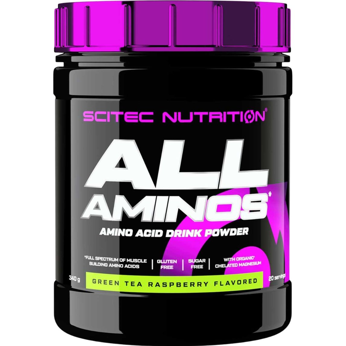 Амінокислоти Scitec Nutrition All Aminos Зелене яблуко-малина 340 г - фото 1