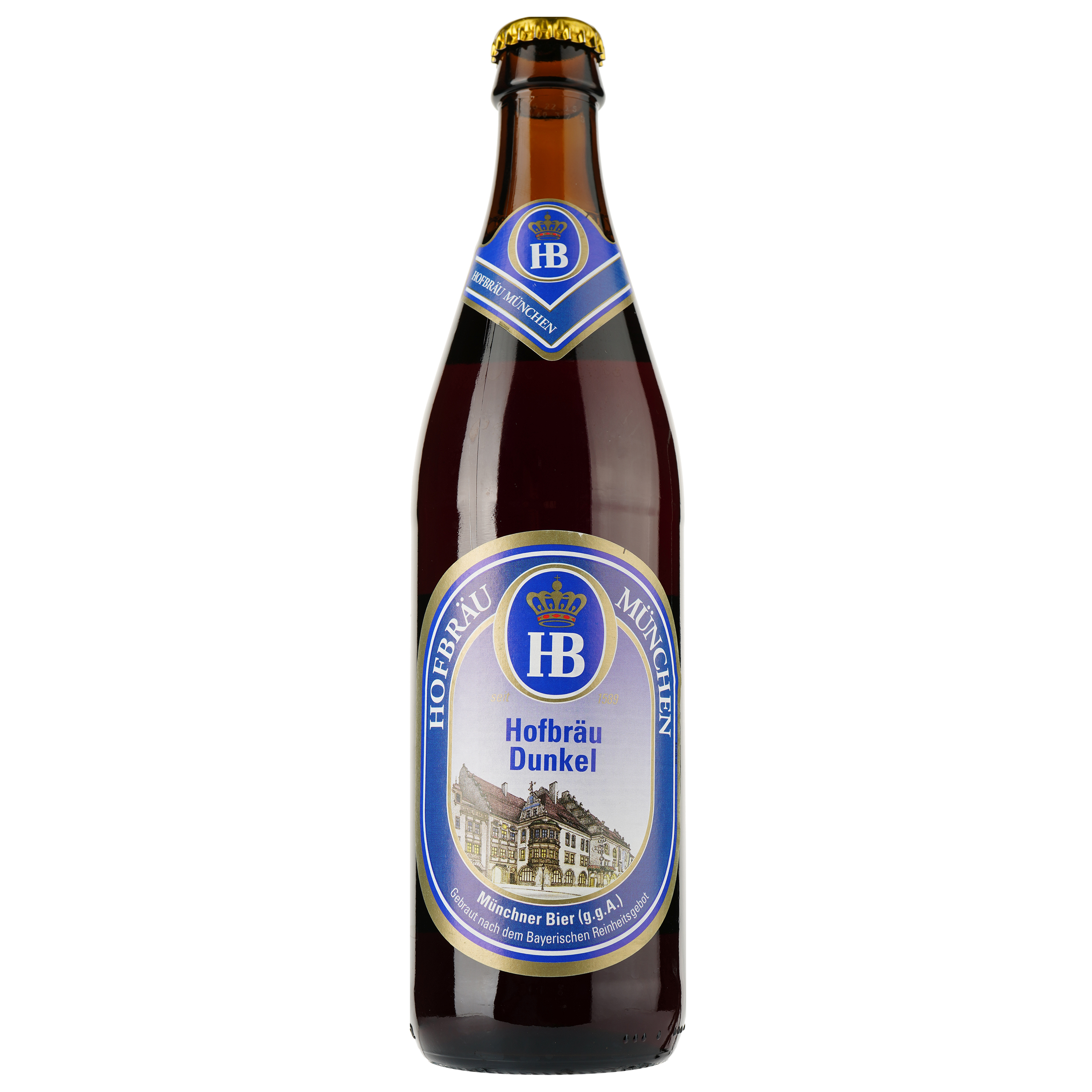 Пиво Hofbrau Dunkel, темное, фильтрованное, 5,5%, 0,5 л (679101) - фото 1