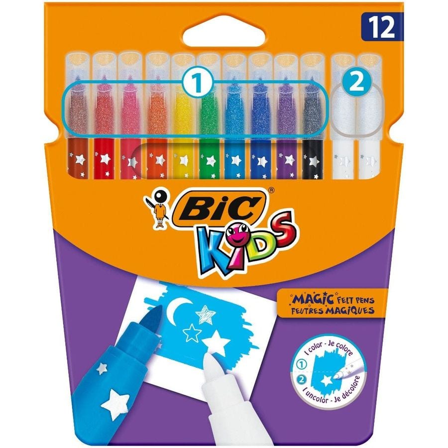Фломастеры BIC Kids Magic Felt Pens 12 шт. (9202963) - фото 1