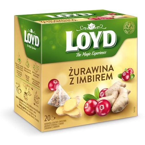 Чай фруктовий Loyd Oyd Cranberry&Ginger, журавлина імбир, в пірамідках, 40 г, 3103566 - фото 2