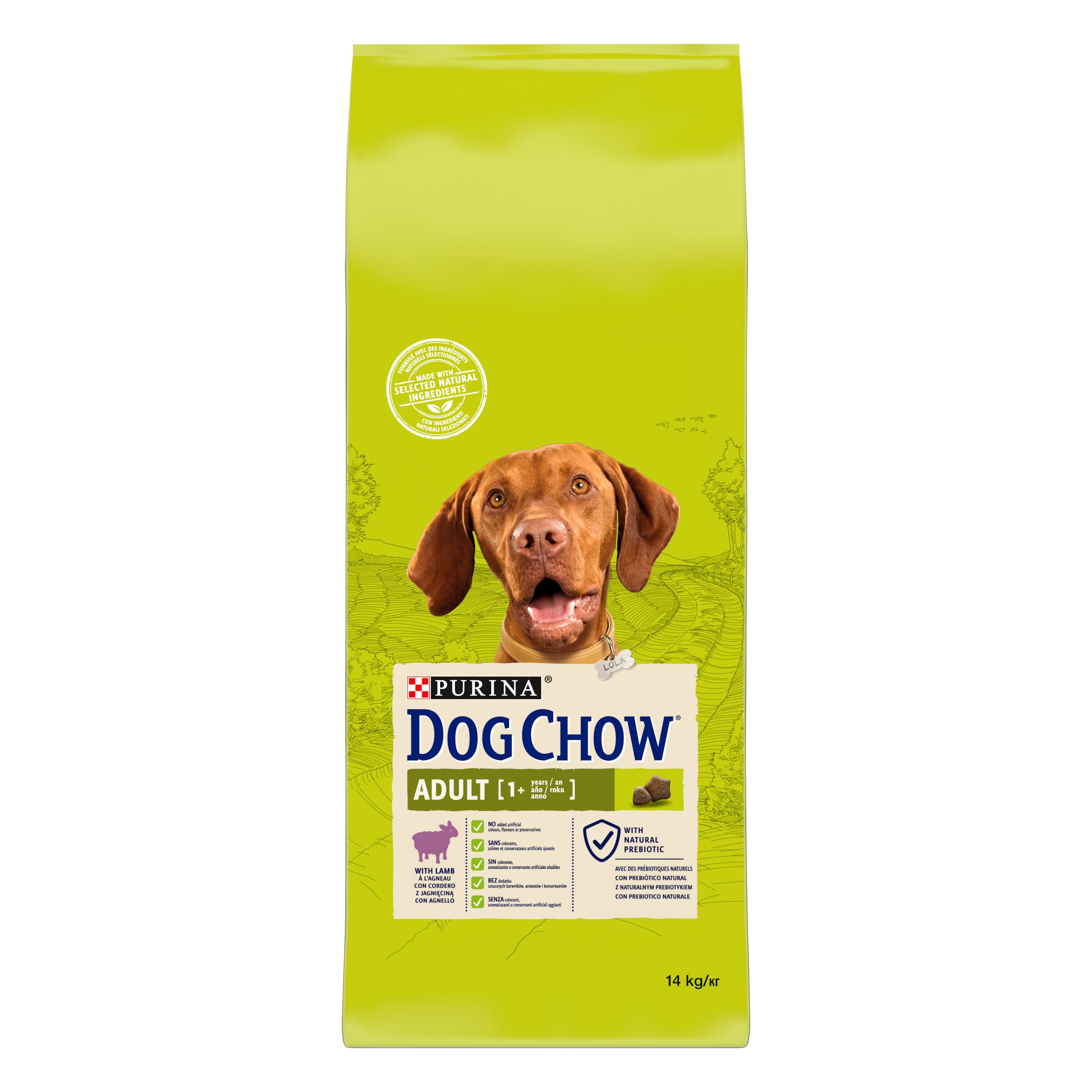 Сухий корм для собак Dog Chow Adult 1+, з ягням, 14 кг - фото 1