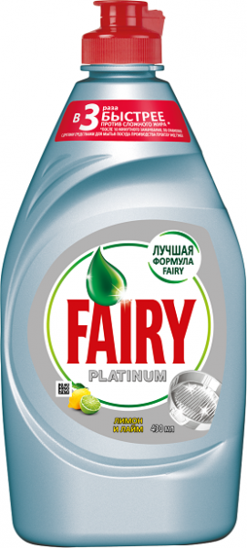 Средство для мытья посуды Fairy Platinum Лимон и лайм, 430 мл - фото 1