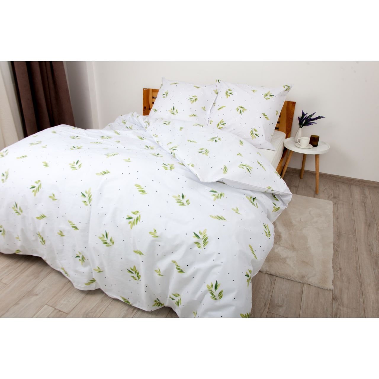 Комплект постільної білизни ТЕП Happy Sleep Duo Greece полуторний білий з зеленим (2-04008_26618) - фото 1
