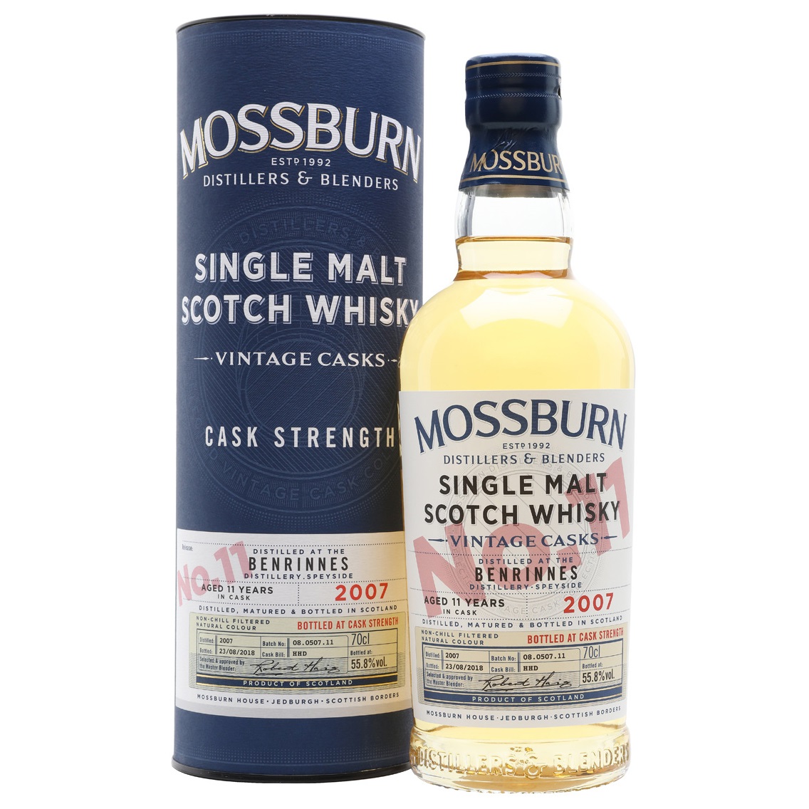 Виски Mossburn Vintage Casks No11 Benrinnes 11 лет, 55,8%, 0,7 л - фото 1