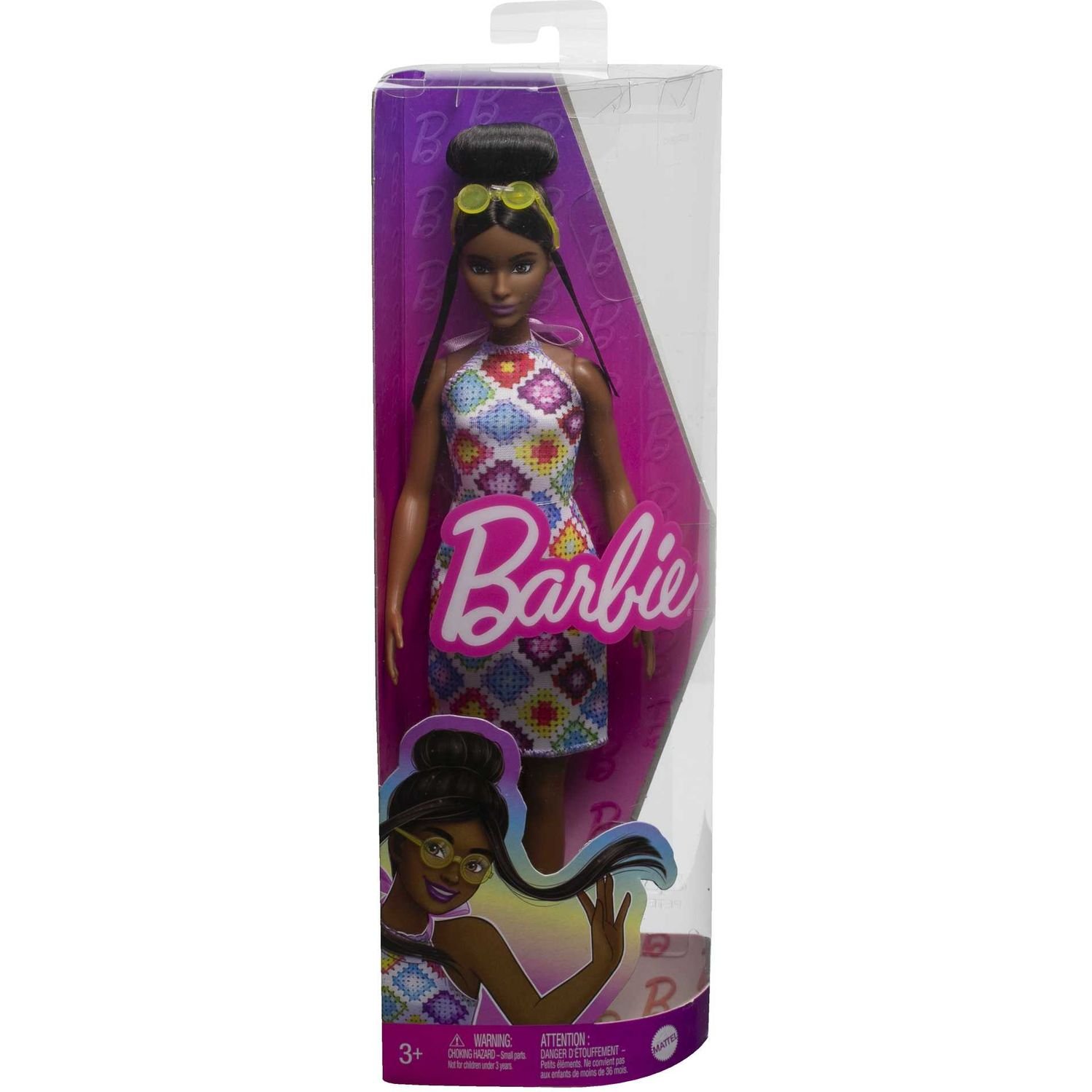 Лялька Barbie Модниця в сукні з візерунком у ромб, 30 см (HJT06) - фото 6