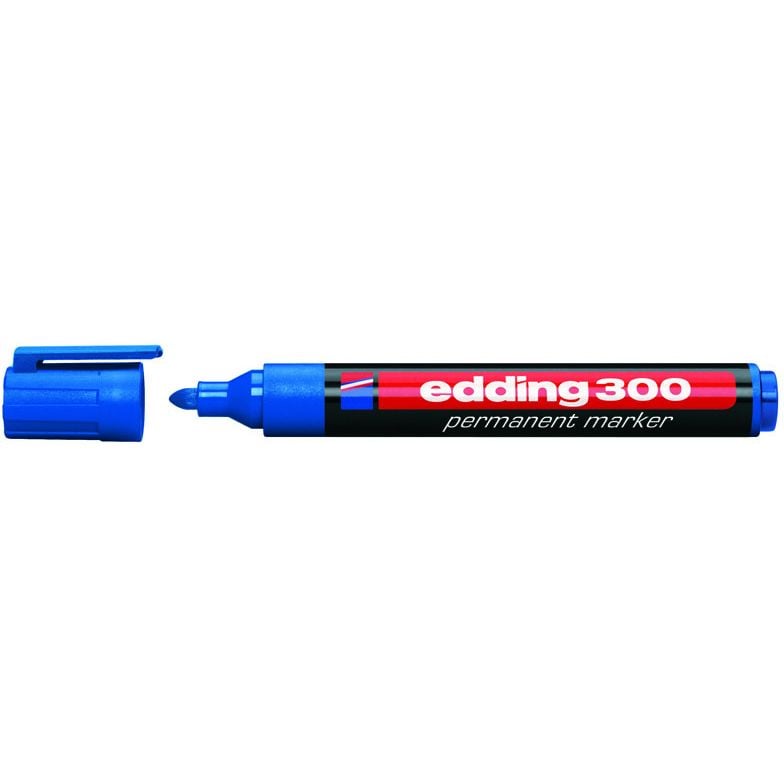 Маркер перманентний Edding Permanent конусоподібний 1.5-3 мм синій (e-300/03) - фото 1