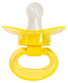Пустушка силіконова Курносики, кругла, 0-6 міс., жовтий (7038 0+ жовт) - фото 1