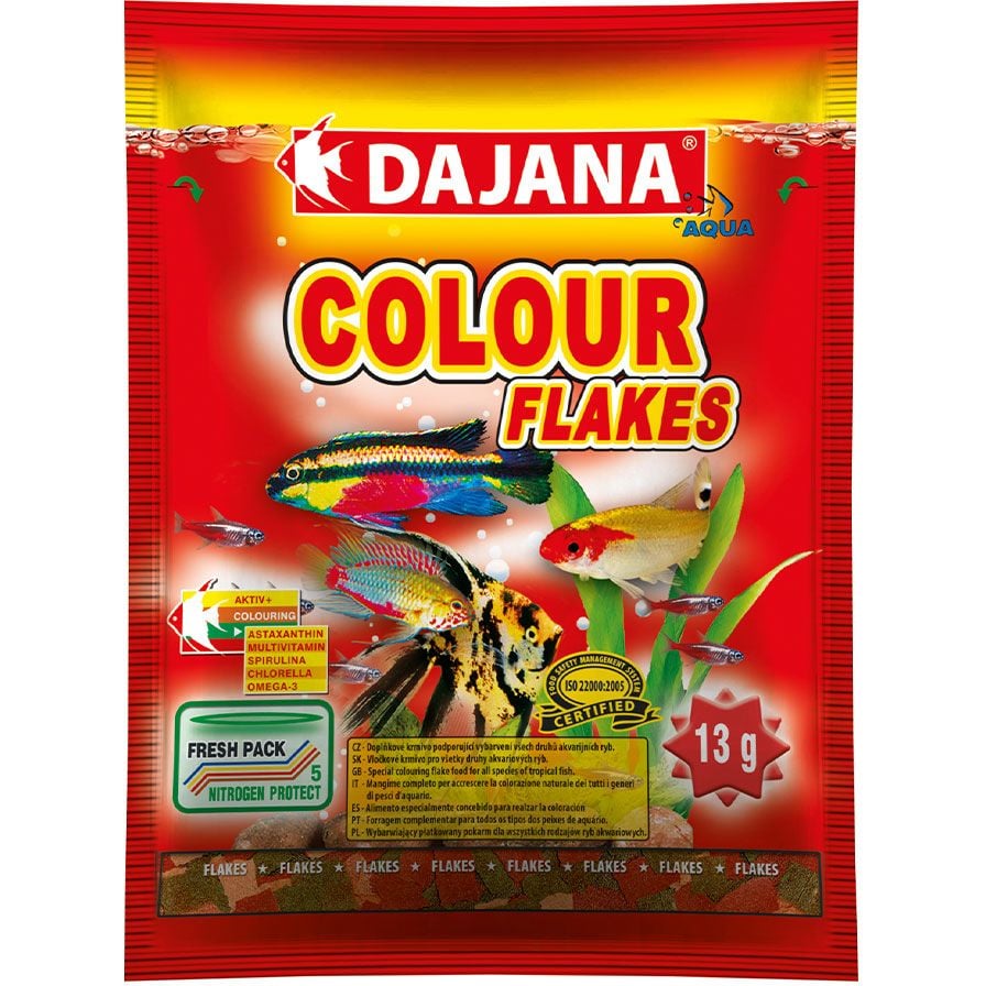 Корм Dajana Colour Flakes для яркого окраса рыб 13 г - фото 1