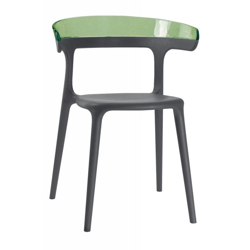 Кресло Papatya Luna, антрацит сиденье, верх прозрачно-зеленый (279888) - фото 1