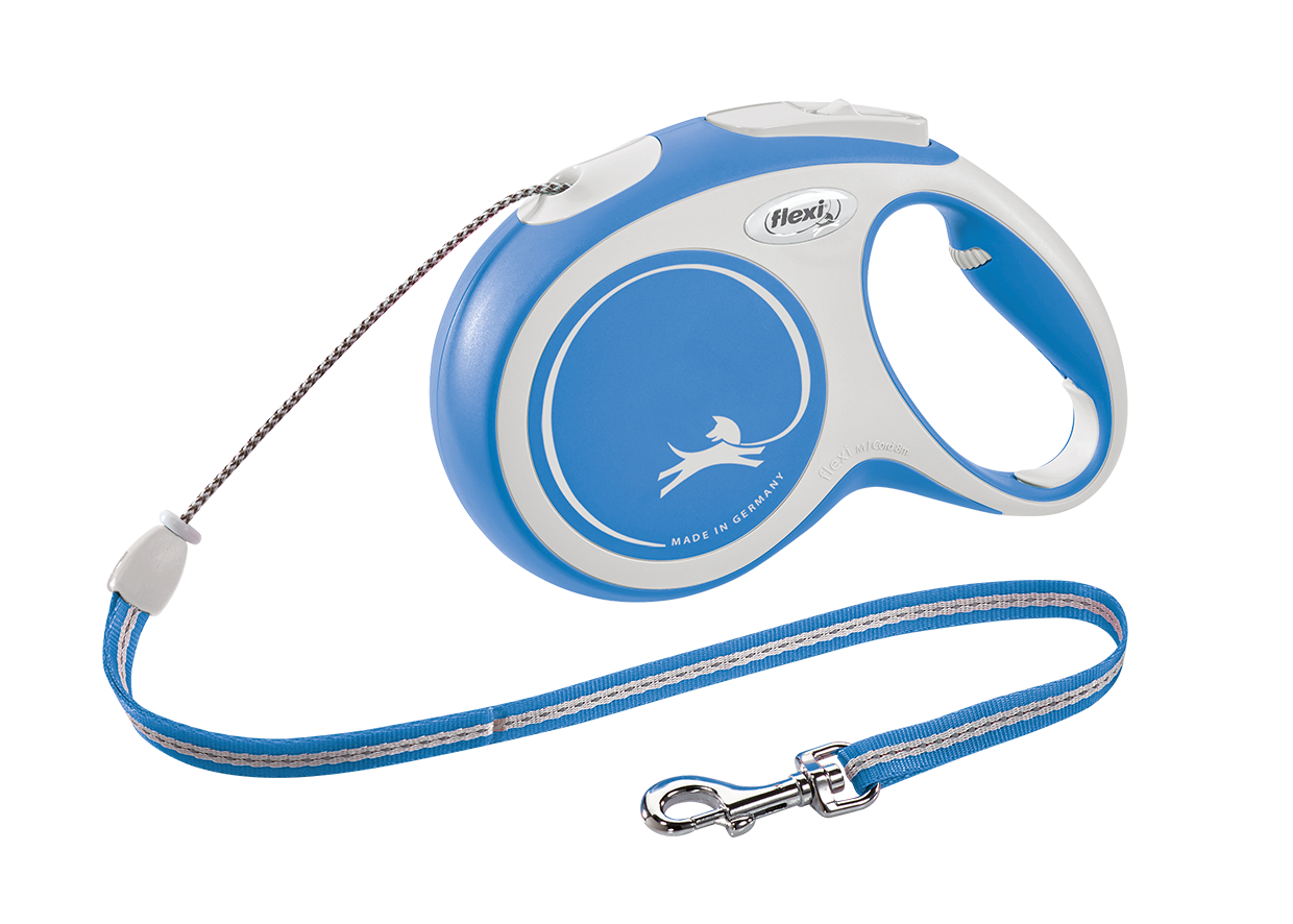 Повідець-рулетка Flexi New Comfort M, для собак до 20 кг, трос 8 м, синій (CF20C8.251.BL.20) - фото 1
