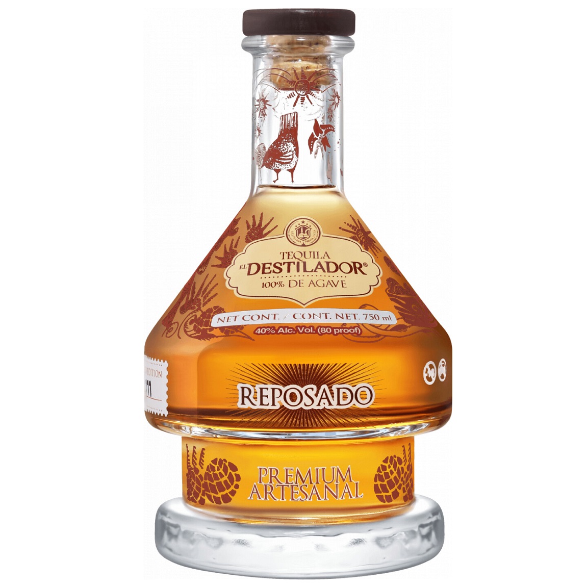 Текила Destileria Santa Lucia El Destilador Premium Reposado 100% Agave, 40%, 0,75 л - фото 2