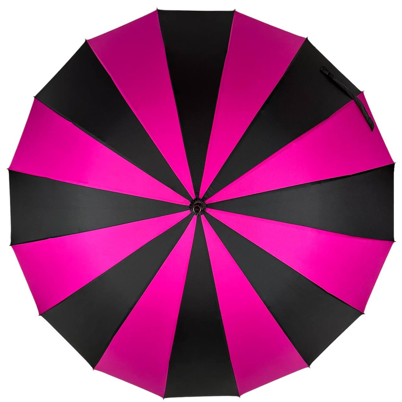 Жіноча парасолька-палиця напівавтомат Toprain 98 см рожева - фото 5