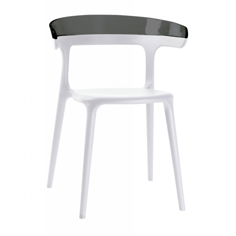 Кресло Papatya Luna белое сиденье, верх прозрачно-дымчатый (279949) - фото 1