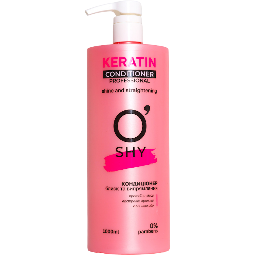 Кондиционер для волос O'Shy Keratin Professional, блеск и выпрямление, 1 л - фото 1