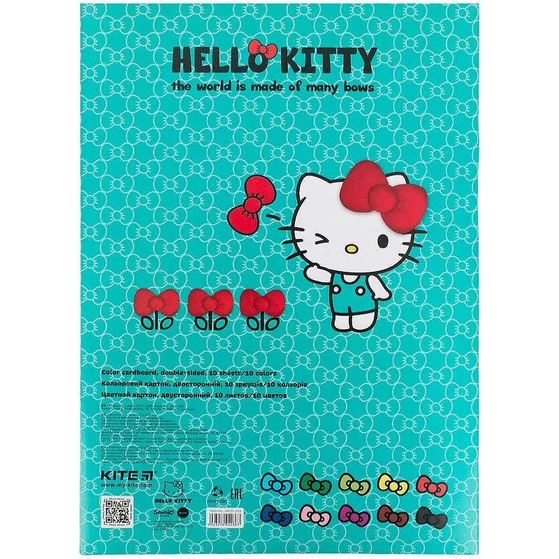 Картон цветной двухсторонний Kite Hello Kitty A4 10 листов 10 цветов (HK21-255) - фото 4