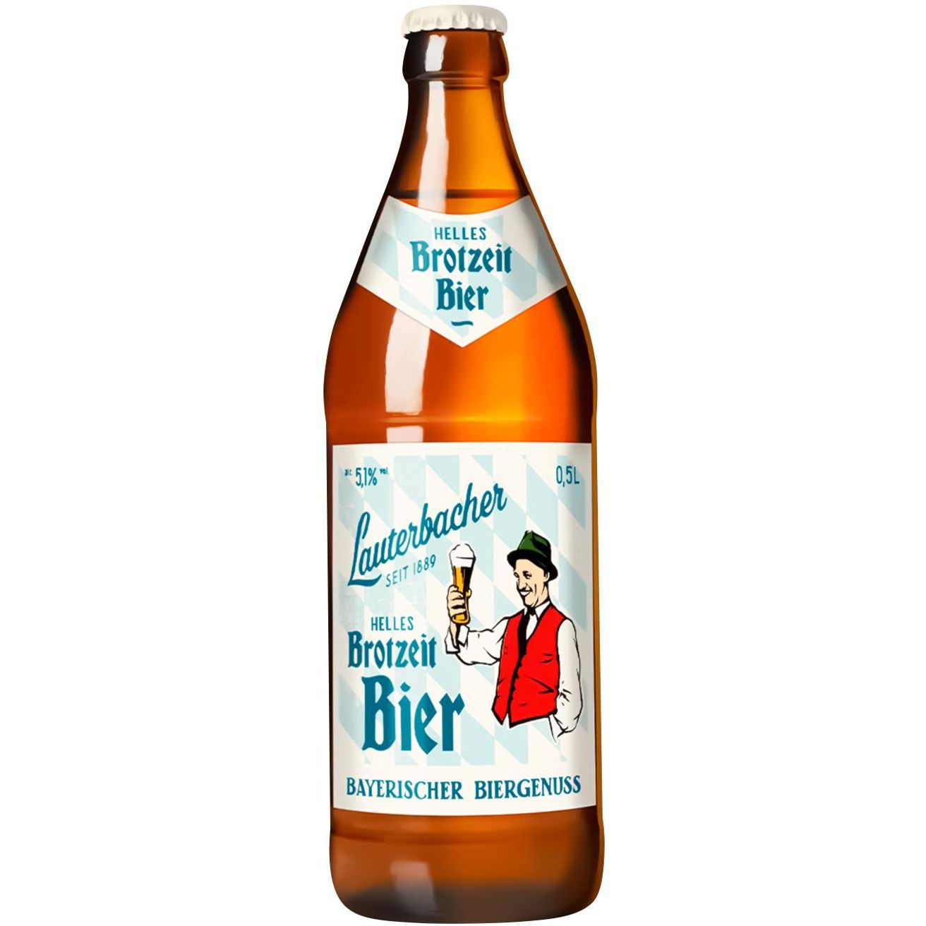 Пиво Lauterbacher Brotzeitbier светлое нефильтрованное 5.1% 0.5 л - фото 1