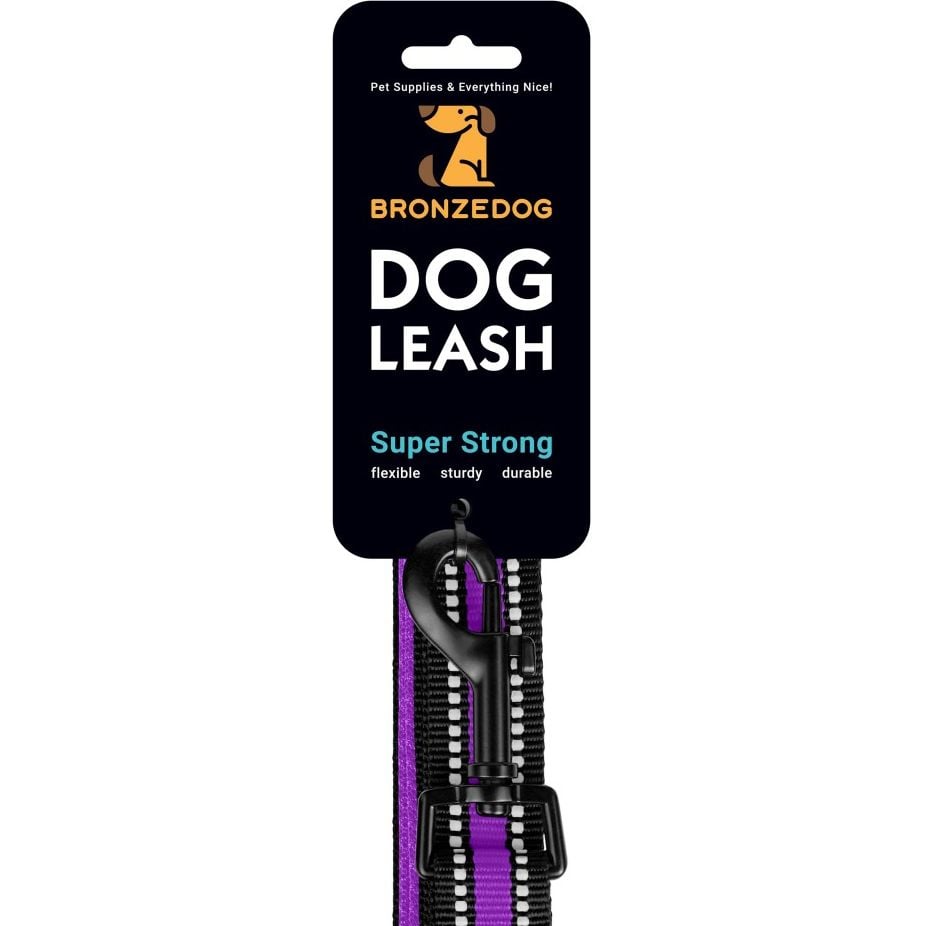 Повідець для собак BronzeDog Mesh, розмір L, 200х2,5 см, фіолетовий - фото 7