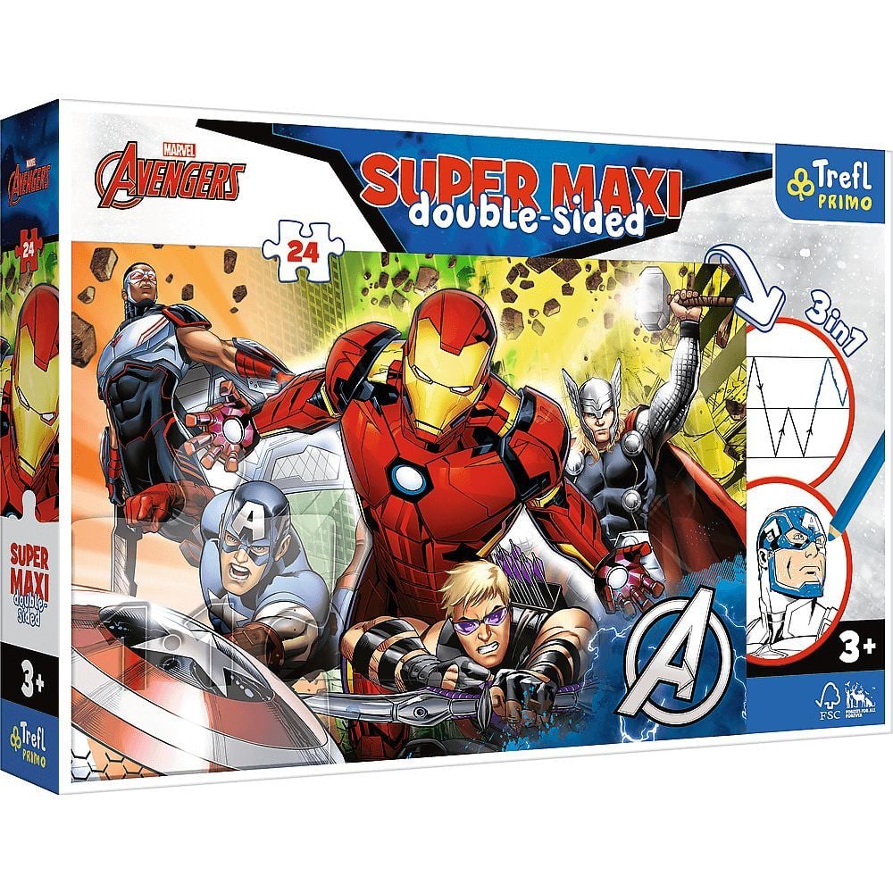Пазли Trefl Разом сильніші Marvel: Месники Supermaxi 24 елементів - фото 1