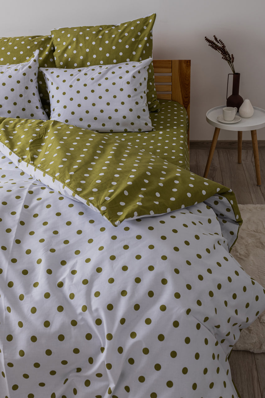 Комплект постільної білизни ТЕП Happy Sleep Olive Dots сімейний оливковий з білим (2-03797_25065) - фото 4