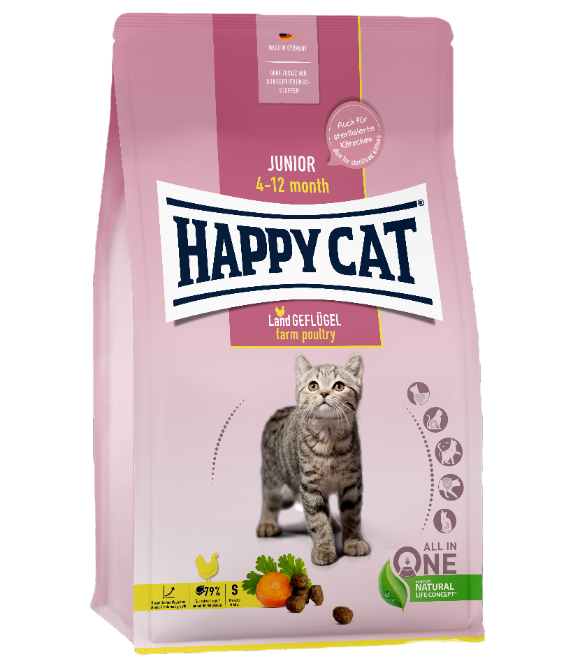 Сухий корм для молодих котів Happy Cat Junior Land Geflugel, зі смаком птиці, 10 кг (70541) - фото 1