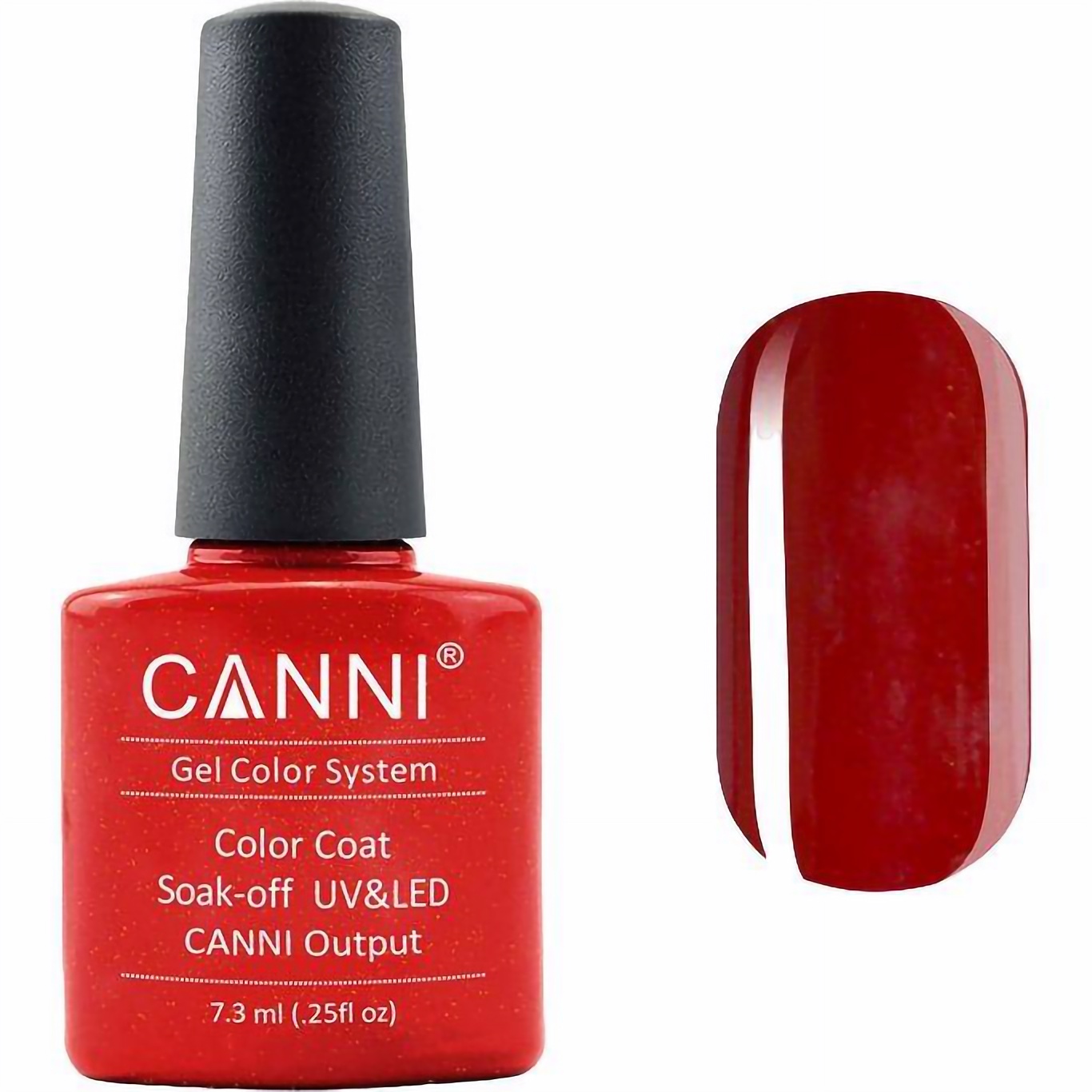 Гель-лак Canni Color Coat Soak-off UV&LED 210 кроваво-красный с шиммером 7.3 мл - фото 1
