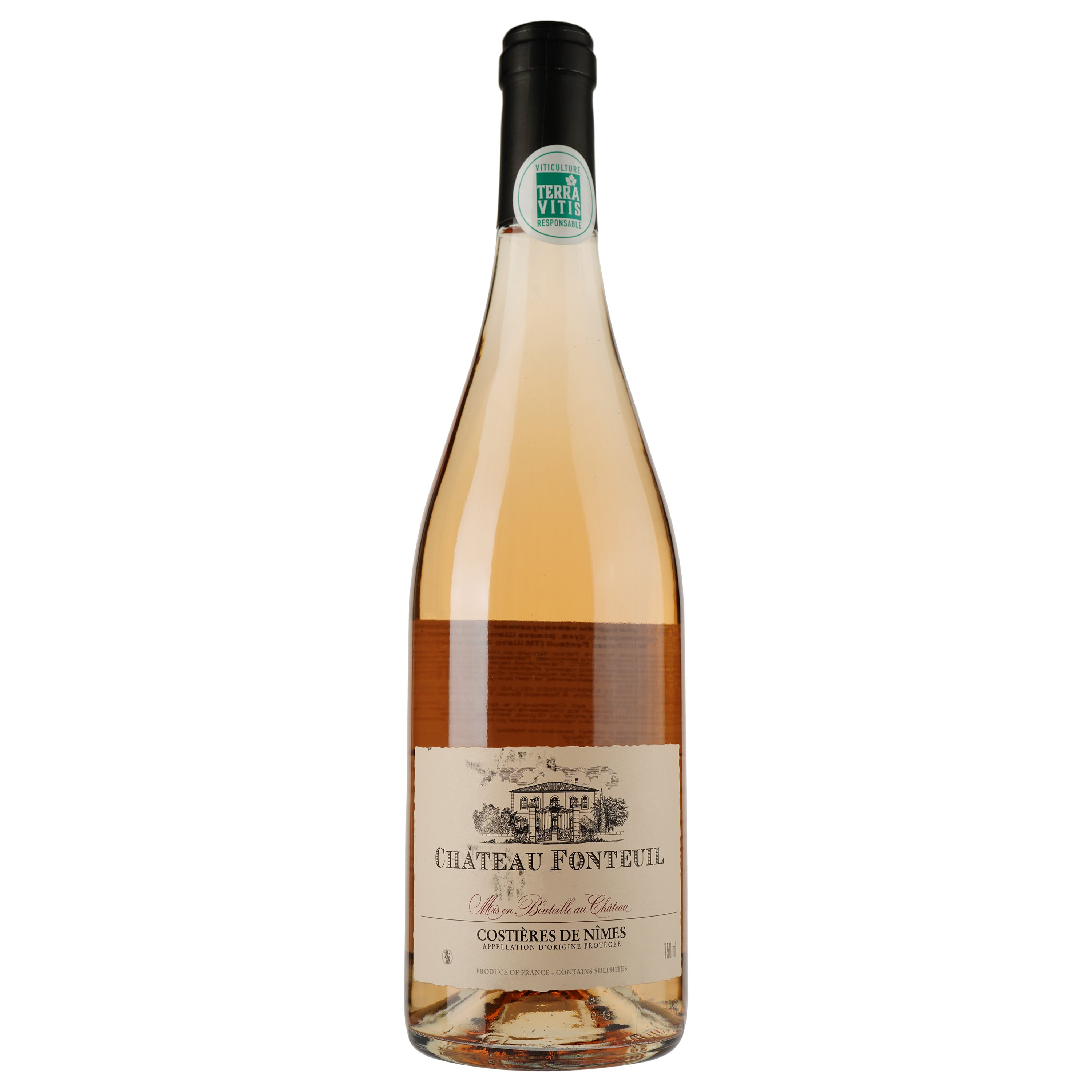 Вино Chateau Fonteuil Rose AOP Costieres de Nimes, розовое, сухое, 0,75 л - фото 1