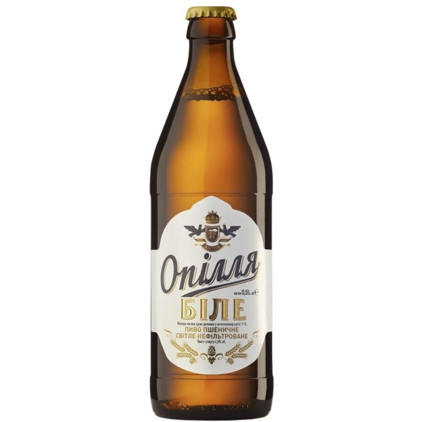 Пиво Опілля Белое, нефильтрованное, светлое, 4%, 0,5 л (768362) - фото 1