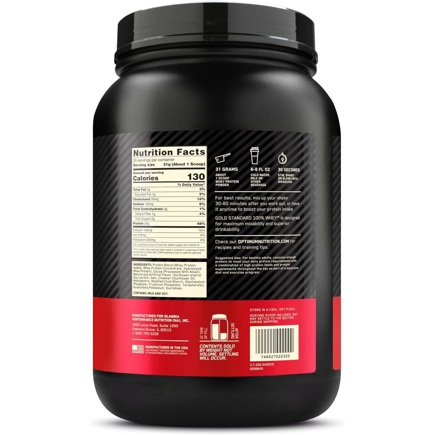 Сироватковий протеїн Optimum Nutrition Whey Gold Standard Chocolate malt 907 г - фото 3