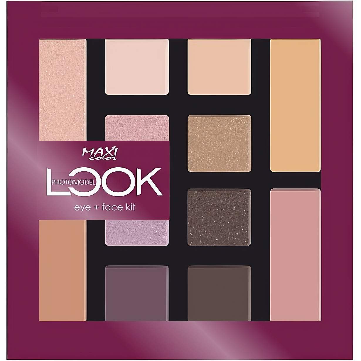 Тени для век Maxi Color Look Photomodel Eye + Face Kit тон 01 (Теплый нюд) 16.8 г - фото 1