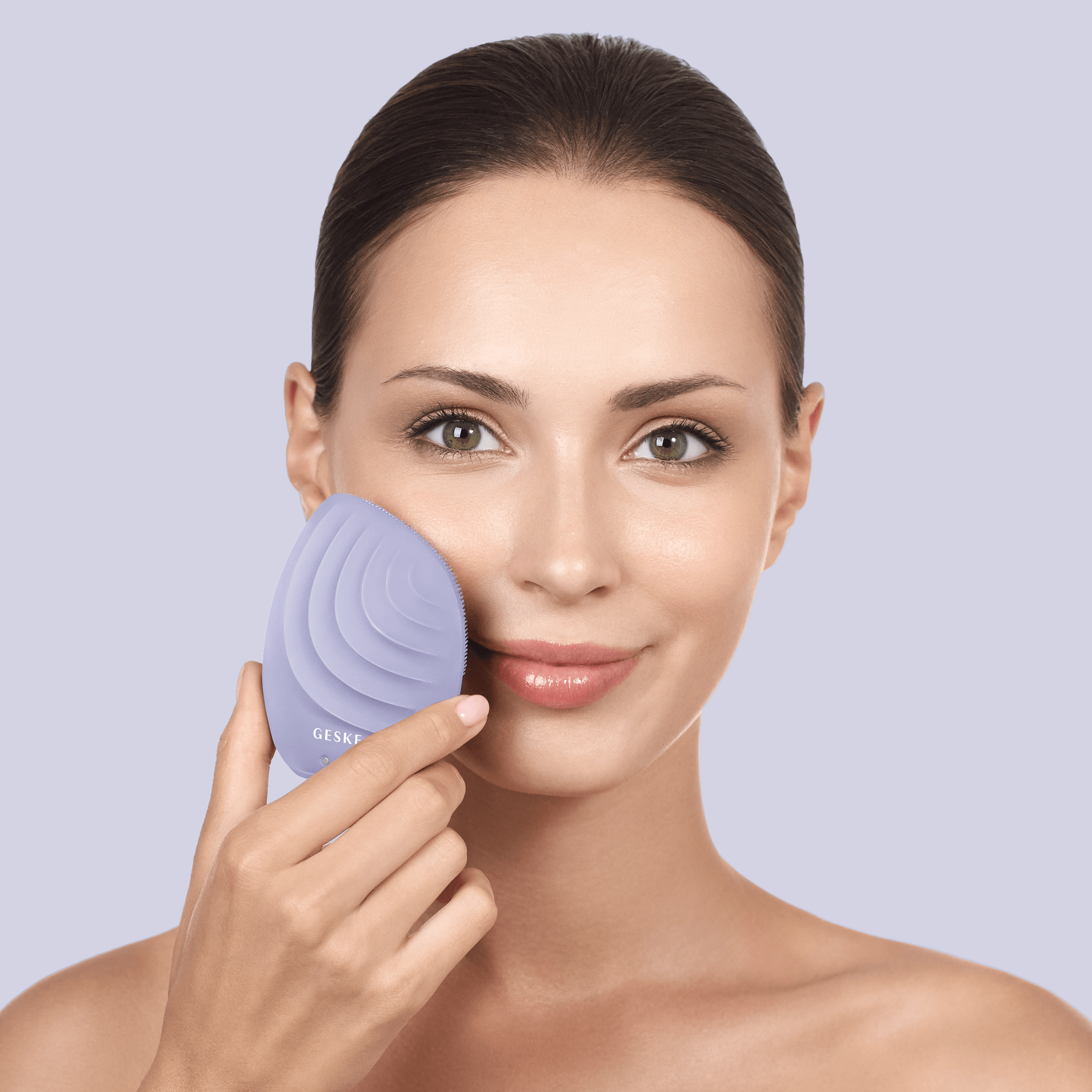 Электронная звуковая щетка для лица GESKE Sonic Facial Brush 5 в 1 фиолетовая - фото 5