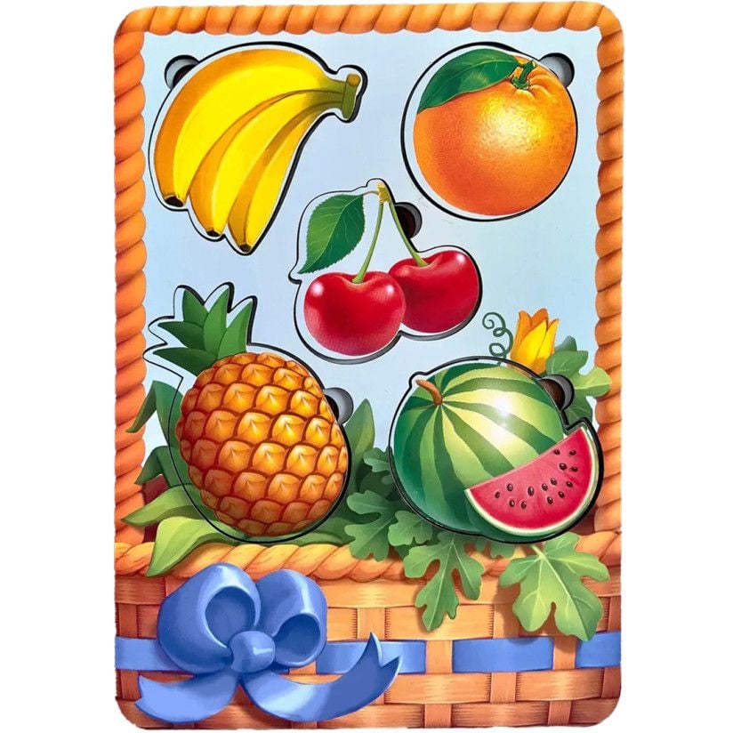 Настольная развивающая игра Корзина с фруктами-1 Ubumblebees (ПСФ044) PSF044 сортер-вкладыш - фото 1