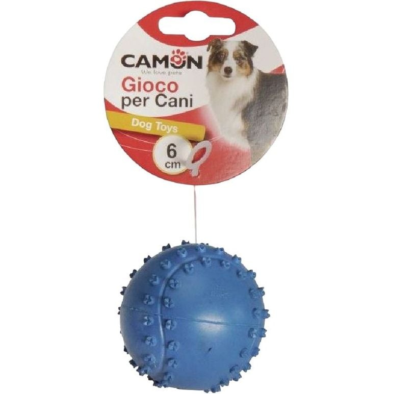Игрушка для собак Camon Мяч, с пищалкой, резина, 6см, в ассортименте - фото 1