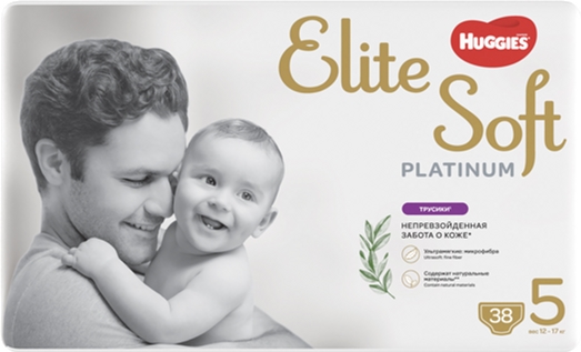Підгузки-трусики Huggies Elite Soft Platinum 5 (12-17 кг), 38 шт. (865932) - фото 2