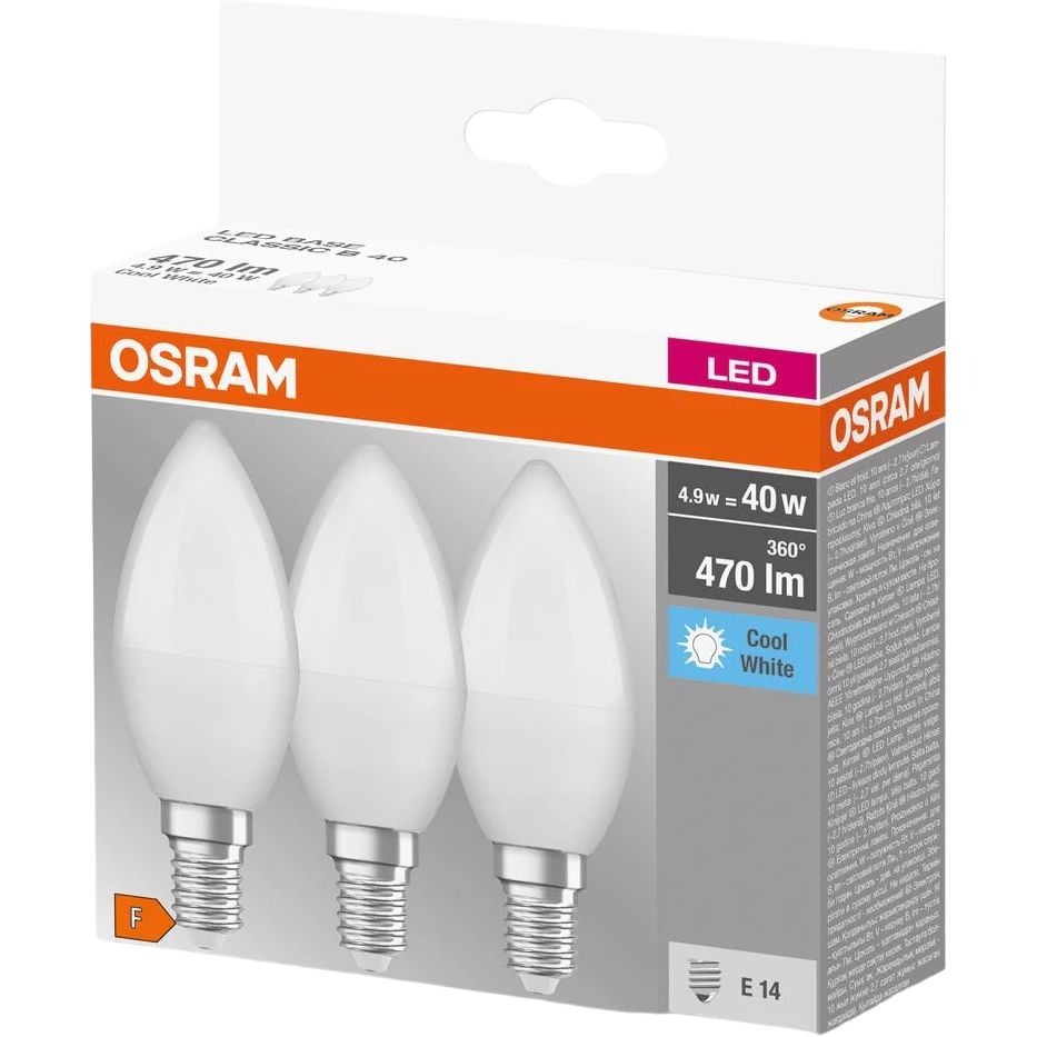 Светодиодная лампа Osram LED B40 E14 4.9W 4000К 3 шт. (4058075429680) - фото 1