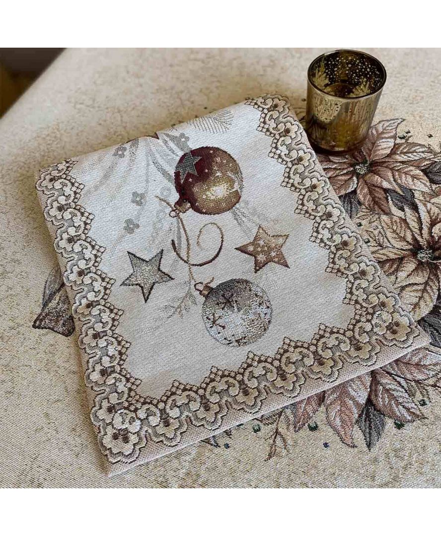 Салфетка на стол Прованс Золотые праздники, 50х30 см, бежевый (16190) - фото 2