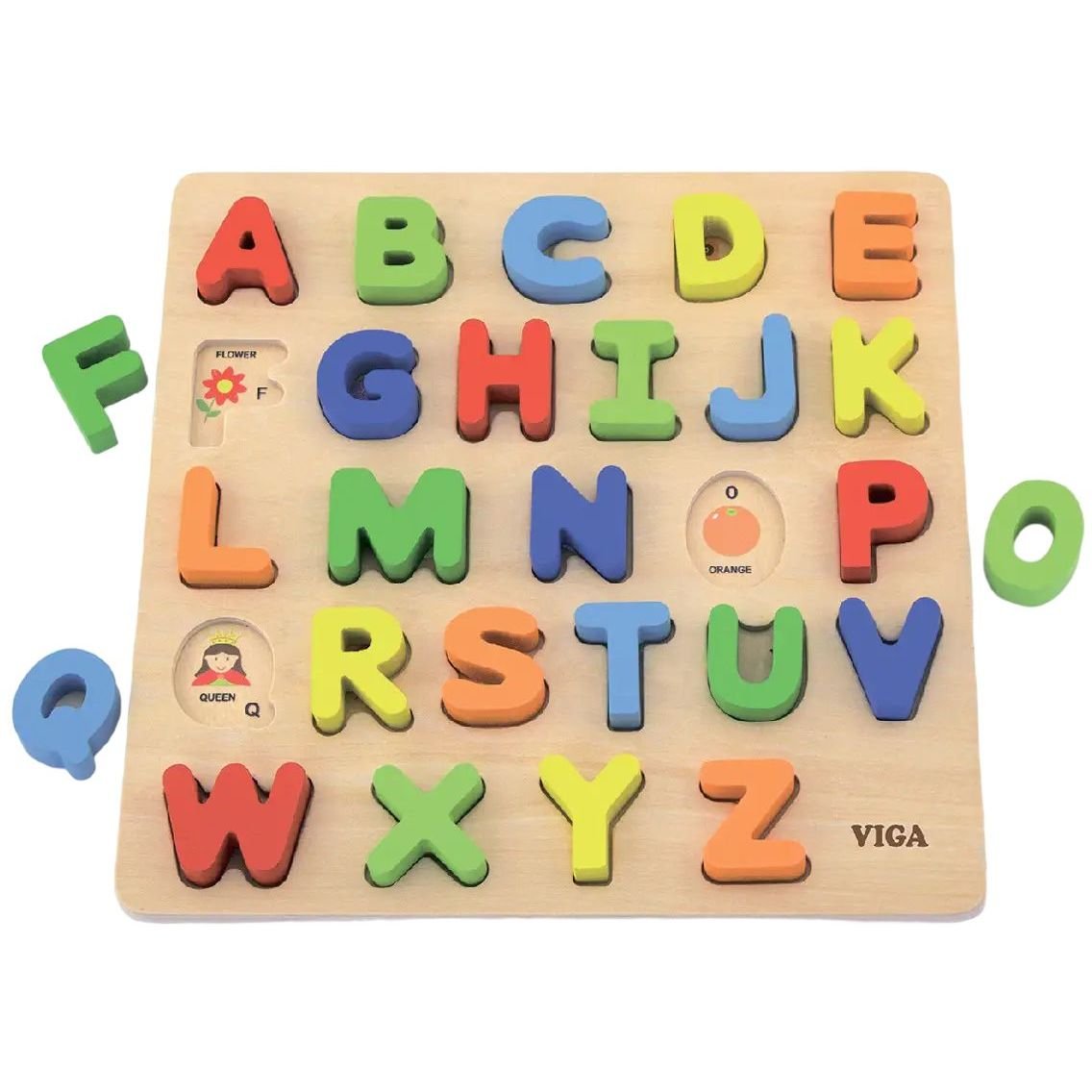 Дерев'яний пазл Viga Toys Англійська алфавіт великі літери (50124) - фото 1
