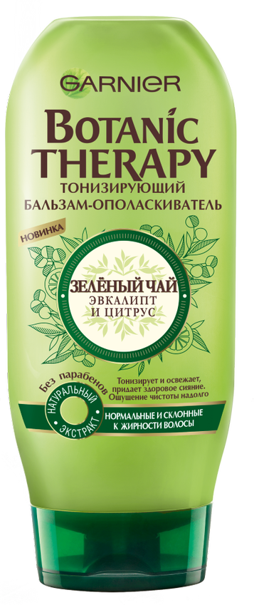 Бальзам-ополаскиватель Garnier Botanic Therapy Зеленый чай, эвкалипт и цитрус, для нормальных волос, 200 мл - фото 1