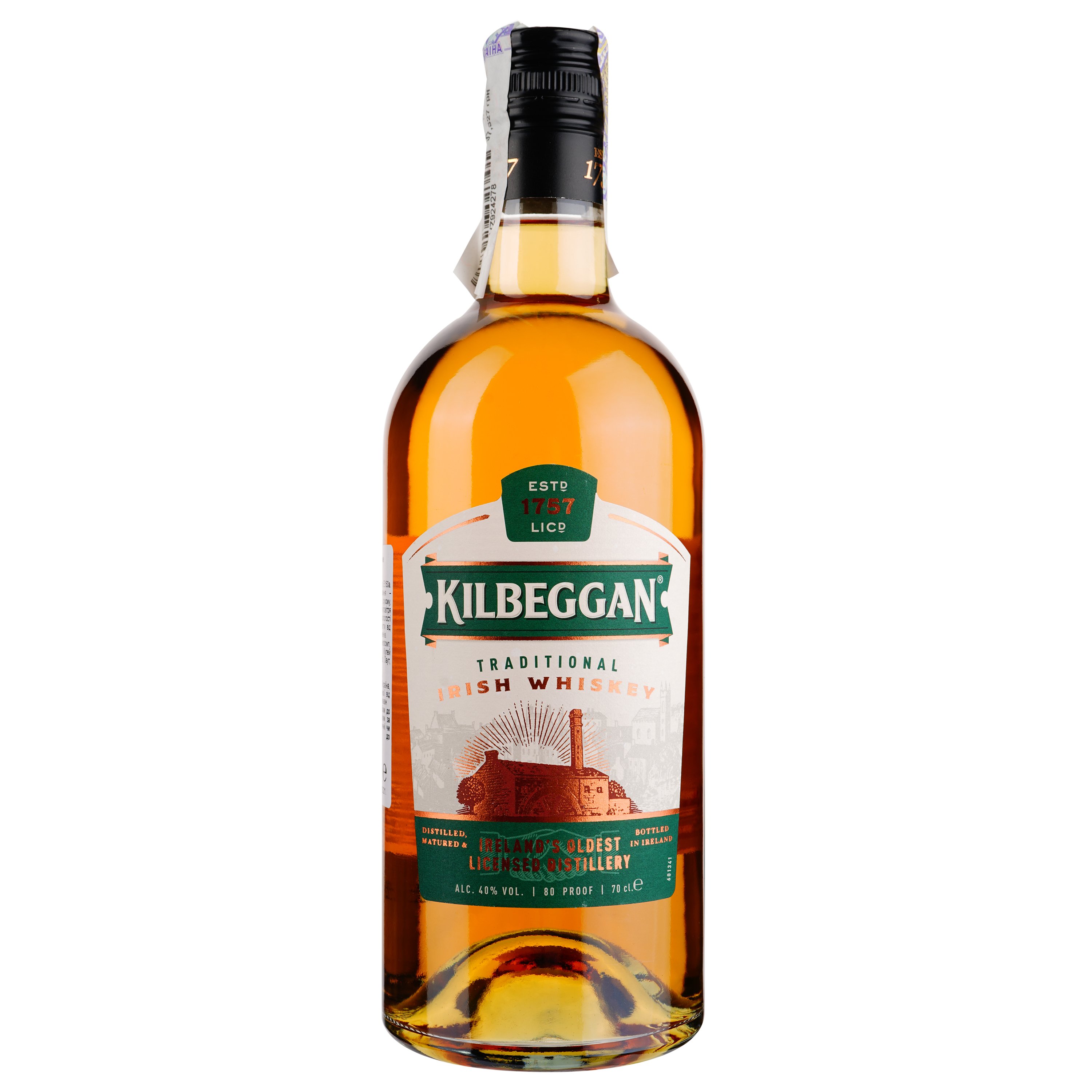 Віскі Kilbeggan Irish Whiskey, 40%, 0,7 л - фото 1